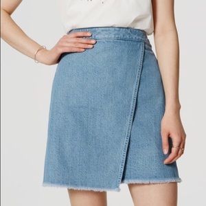 Denim wrap skirt